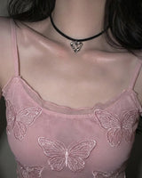[IDLE Shuhua Necklace] メルティングメタリックハートチョーカーネックレス - Silver Color