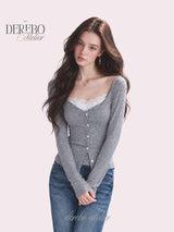 Ria lace layered cardigan long-sleeve  top