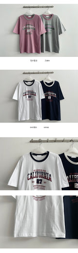 Entak カラーリングラウンド半袖Tシャツ