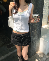 Dot double waist skirt pants