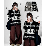 Synd Deer Two Way Knitwear Zip-Up Cardigan