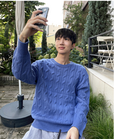 cable cosyharu semi-over knit