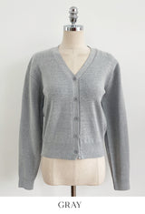 Lensi V-neck basic knit cardigan