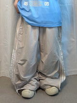 half track side zipper pants