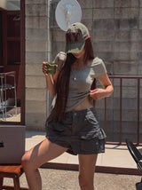 vintage multi-pocket short pants