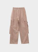 Strap cotton cargo pants