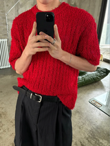 [Unisex] サマーブークレハーフニット(4color)
