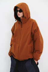 SMOOTH HOODED JACKET CARAMEL