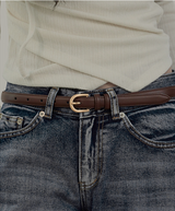 Basic Slim Round Leather Belt – 6 Colors