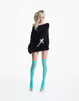 [2ND] クロス ショルダー スウェットシャツ(BLACK)