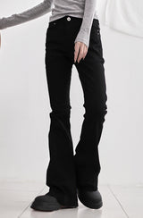 Black pin bootcut denim