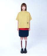Semi-crop half neck symbol tee - MUSTARD