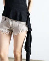Oblique Ruffle Camisole Top Black
