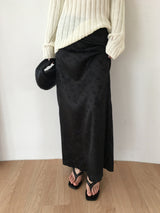 Floral jacquard satin maxi skirt 