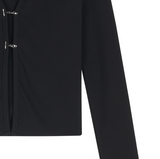 [mnem] chain hook slim cardigan (black)