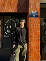 City wool one tuck wide pants