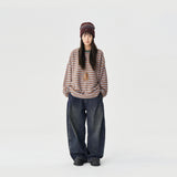 TopBasics カラースリムストライプ長袖Tシャツ