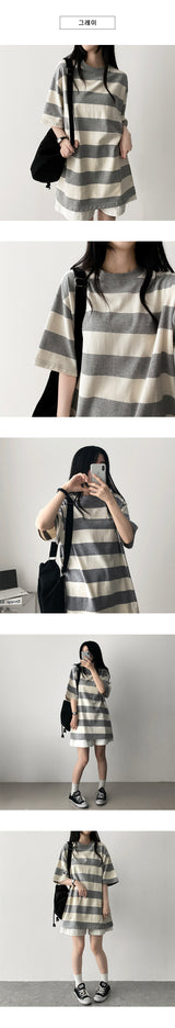 Dez Boxy Fit Stripe Dangara Short Sleeve T-shirt
