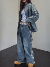 Wings Track Carpenter Wide Denim Pants
