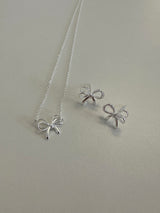 [92.5silver] Solid ribbon necklace