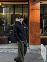 City wool one tuck wide pants