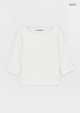 [B-BASIC] Standard Boat Neck 7/8 Sleeve T-Shirt 2SIZE