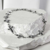 Array light cross necklace_silver