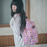 vintage patchwork backpack pink