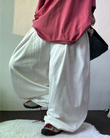 KEY RING BACK-FRONT PINTUCK BALLOON PANTS 🤎🩶🤍🖤4COLOR