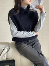 Koan double turtle silt knit vest