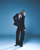DENIM LINE ZIPPER JACKET (BLACK)