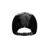 VA Stud Bleach Washing Denim Ball Cap / Black