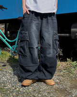 Lace Buckle Wide Cargo Denim