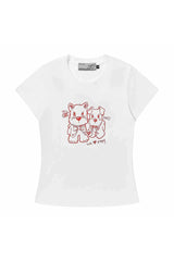 プレイフルドッググラフィックTシャツ - フィーメイル