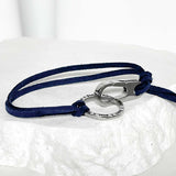 Suede string lettering bracelet_blue
