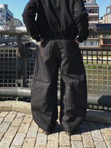 クロケットヘリンボーンデニムパンツ(Black)
