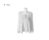 Laden Shirring Frill Flare Long Sleeve Blouse