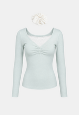Melly Lace Layered Shirring Tee