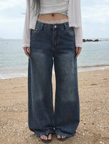 Punji Daily Washing Wide Denim Pants