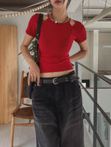 ソニャホールスリットレイヤード半袖Tシャツ