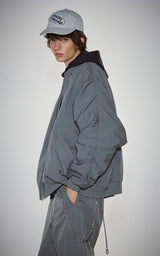  SHIRRING SLEEVED MA-1_GRAY