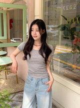 Basic Mood Slim U-neck T-shirt (6color)