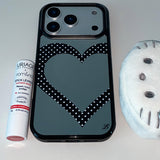 [MADE] [+MagSafe] ハートドットスマホケース (ブラックミラーバンパー)