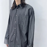 リンクルド シーン ドロップショルダー シャツ