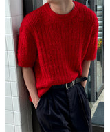 [Unisex] サマーブークレハーフニット(4color)