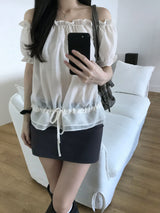 Powder Off-Shoulder Blouse (3 colors)