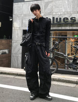 Diagonal Cargo Wide Pants