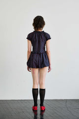 MINI HEART TWO WAY BLOUSE / NAVY