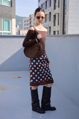 レイヤードドットミディスカート (Brown/2size)