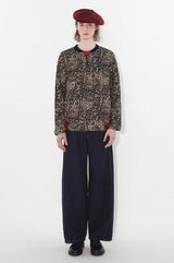 Retro leopard print hoodie with tie belt design and patchwork style